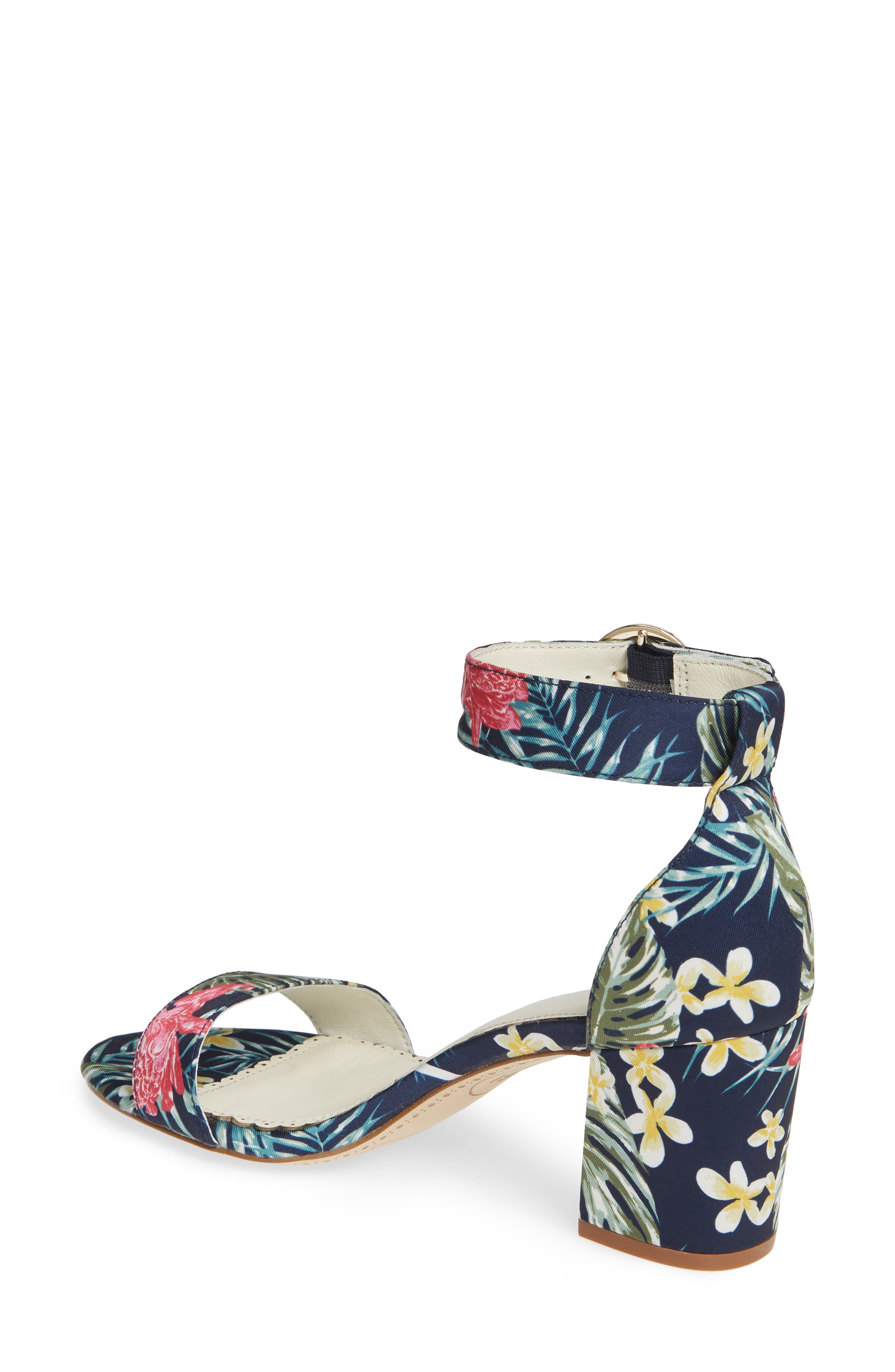 Ellery Sandal, Alternate, color, NAVY HAWAII PRINT FABRIC