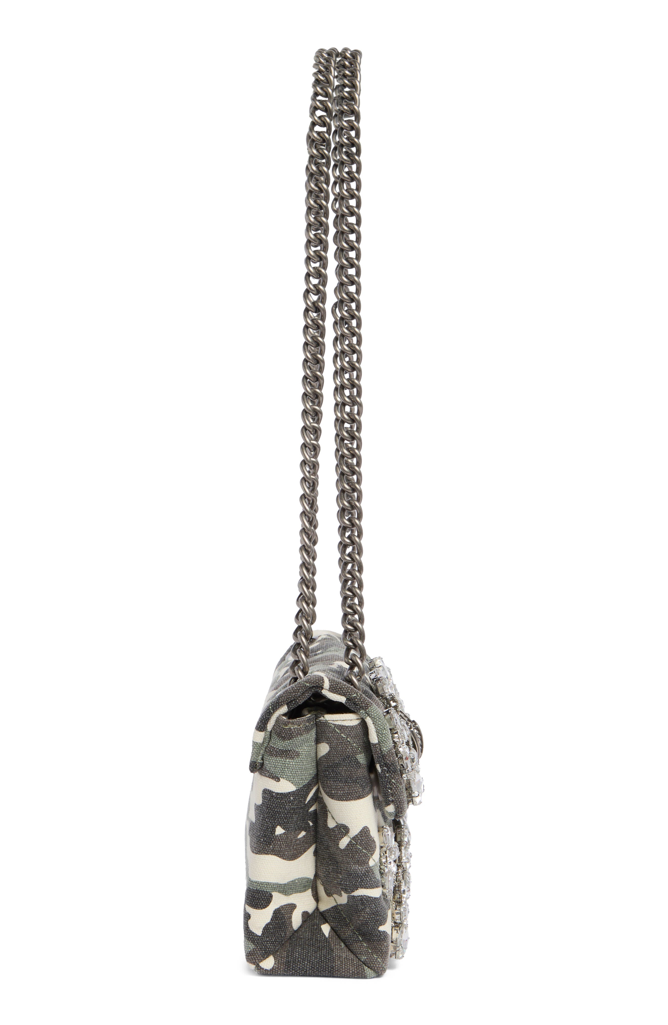 Mini Kensington Crystal Embellished Canvas Crossbody Bag, Alternate, color, GREEN COMB