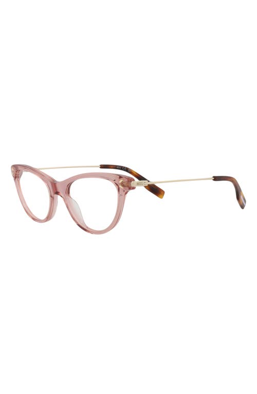 Alexander Mcqueen Mcqueen 46mm Cat Eye Optical Glasses In Beige Gold Transparent