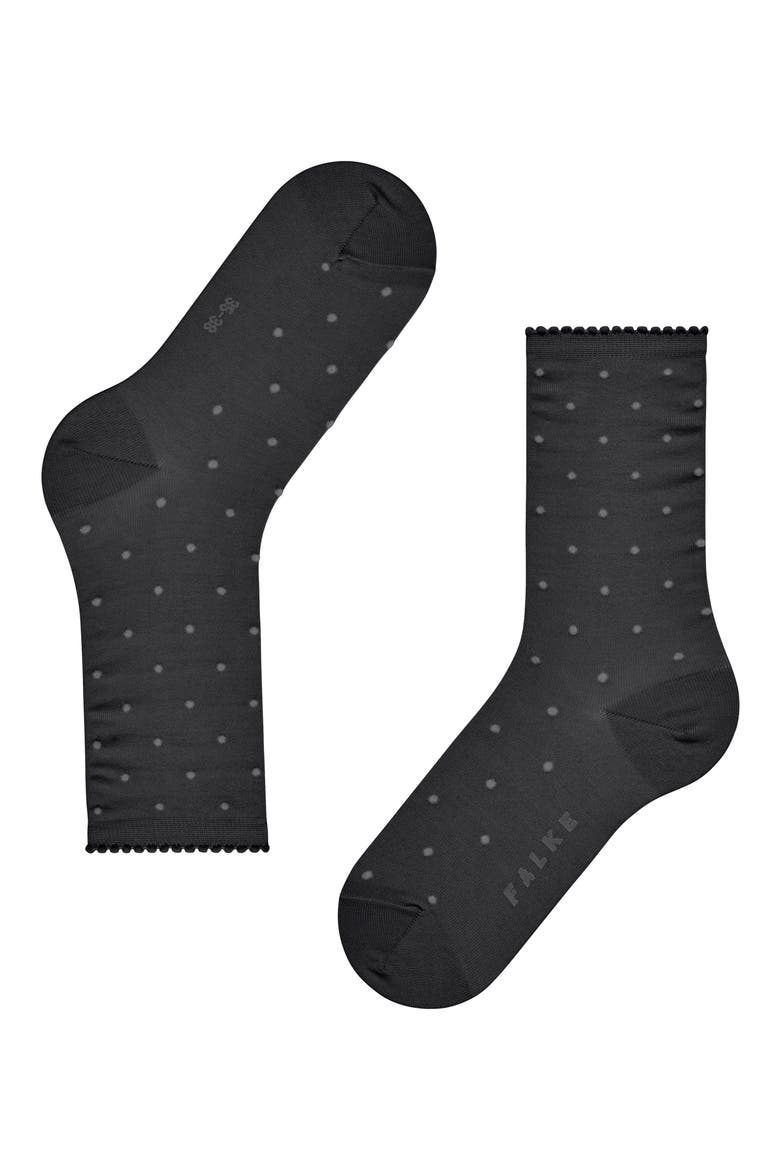 Spike Polka Dot Crew Socks, Alternate, color, BLACK