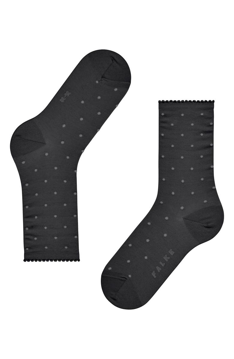 Falke Spike Polka Dot Crew Socks, Alternate, color, Black