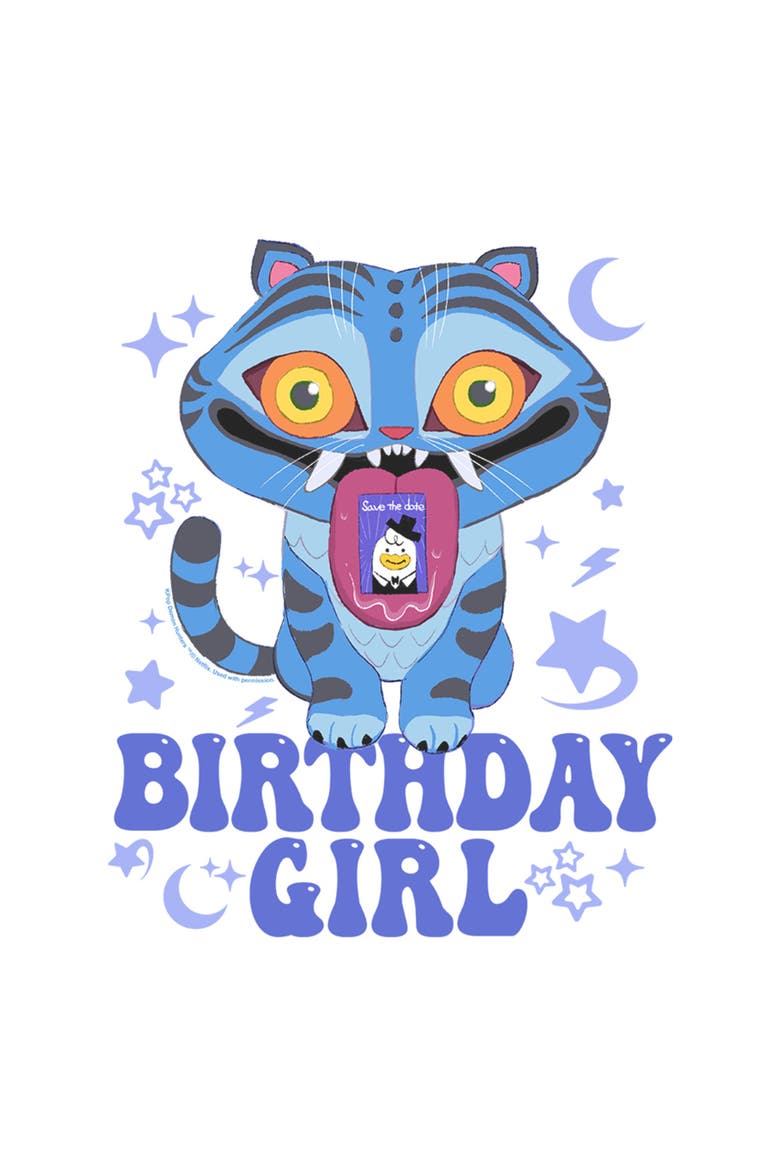 Girl's Kpop Demon Hunters Derpy Birthday Girl Save the Day  Graphic T-Shirt, Alternate, color, White