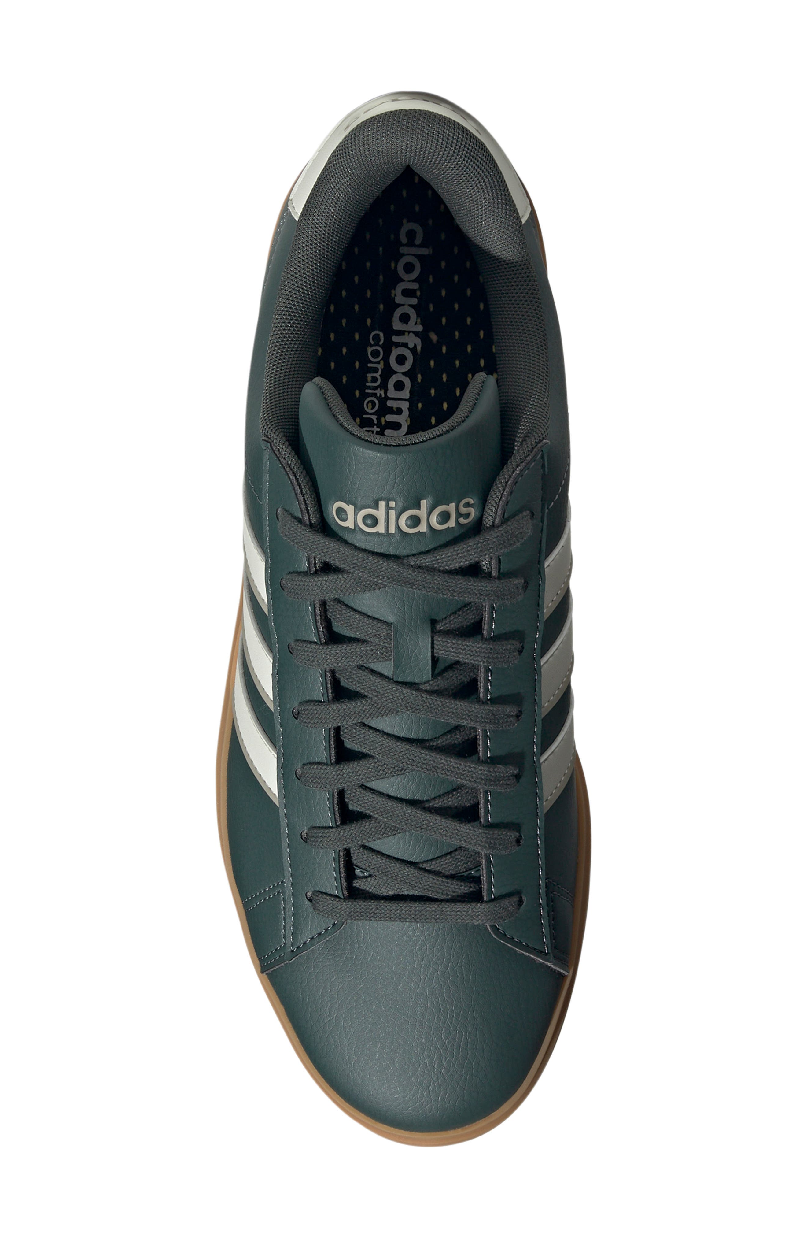 adidas Grand Court Cloudfoam Comfort Sneaker, Alternate, color, Ivy/ Orbit Grey/ Putty Beige