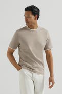 Brunello Cucinelli Cotton jersey crew neck T-shirt with faux-layering