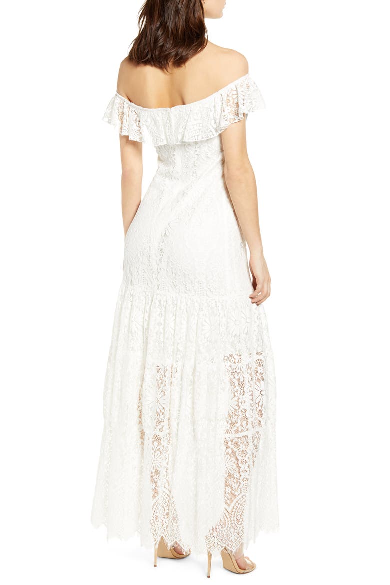 Odette Off the Shoulder Lace Dress, Alternate, color, IVORY LACE