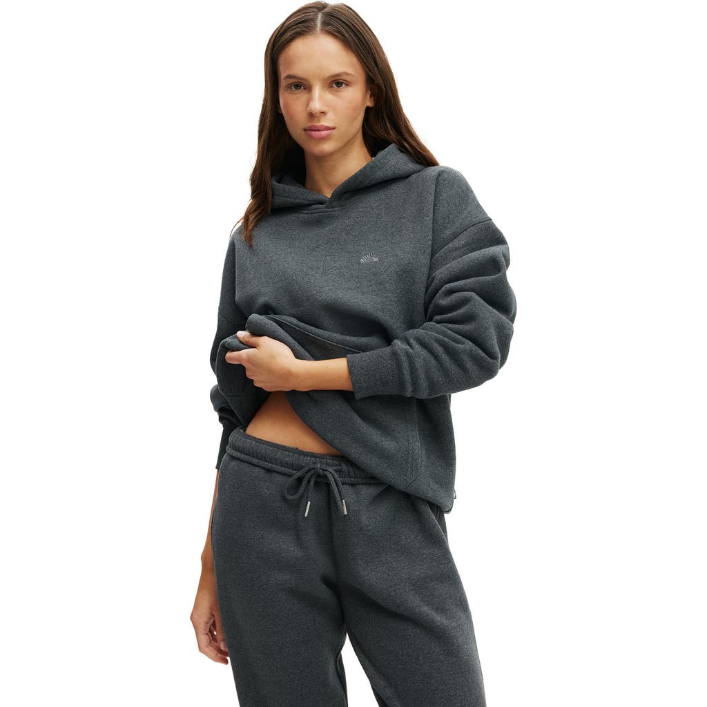 Cotton On Body Active Plush Premium Graphic Hoodie In Gray