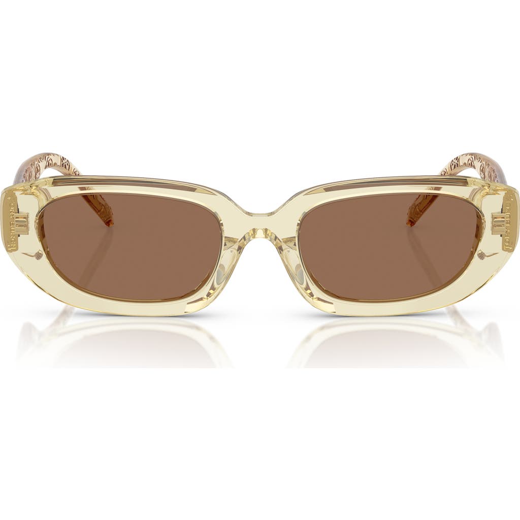 Tory Burch 52mm Rectangular Sunglasses In Yellow