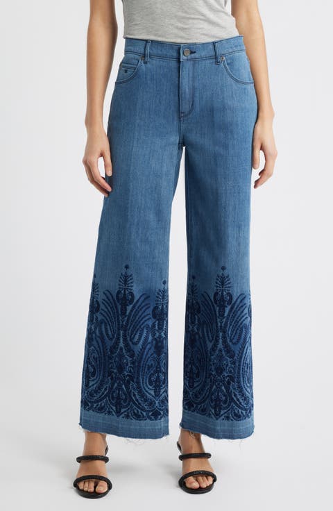 Shira Raw Hem Wide Leg Jeans
