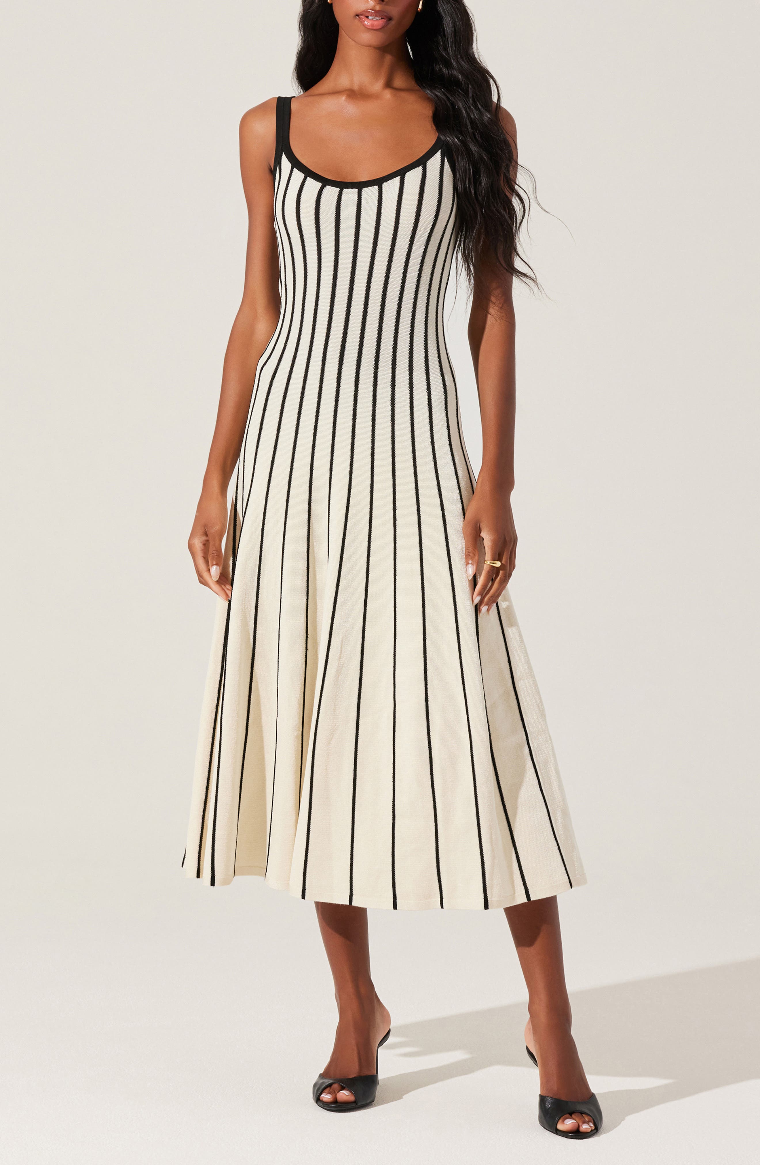 ASTR the Label Irecia Stripe Sleeveless Sweater Dress