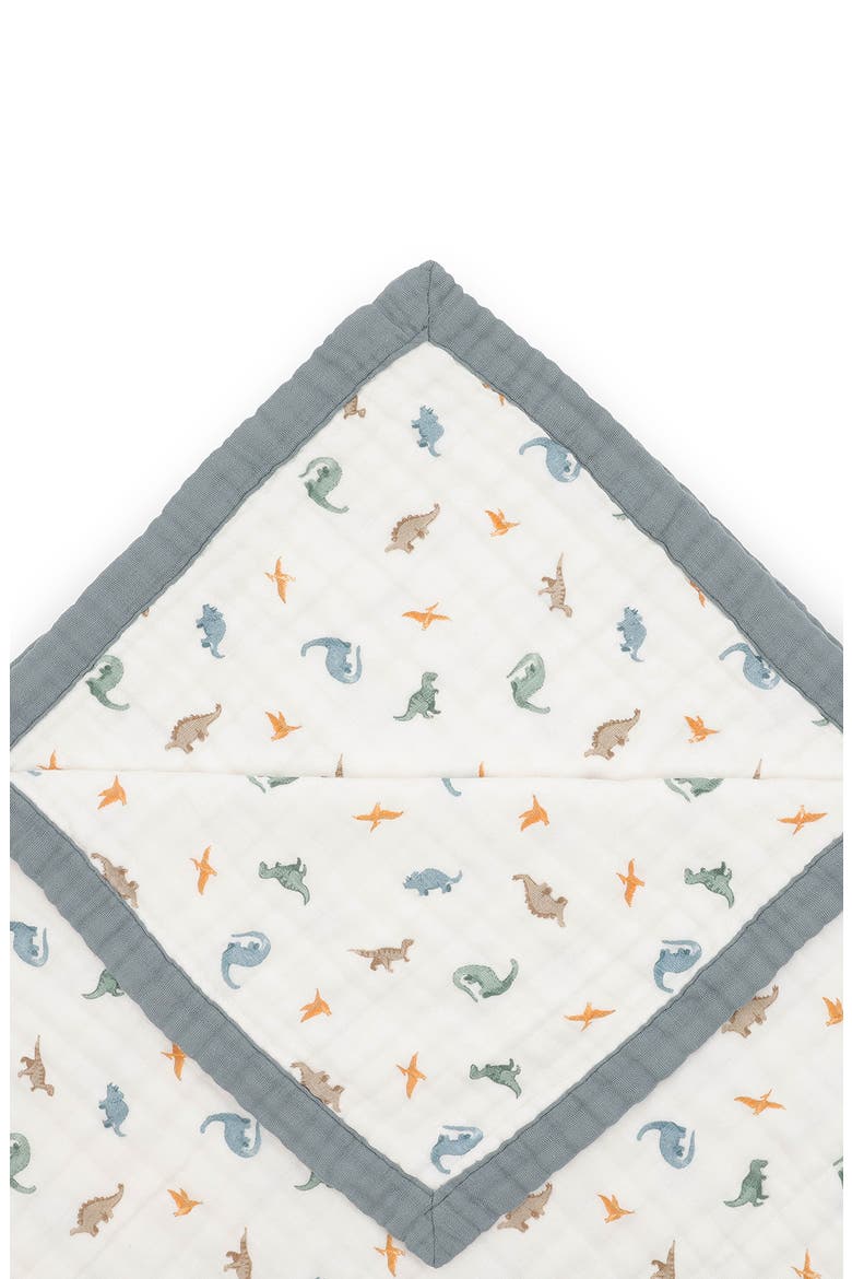 Organic Cotton Muslin Quilted Throw, Alternate, color, LITTLE DINO