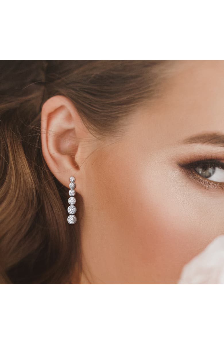 Julianna B. Cubic Zirconia Dangle Earrings, Alternate, color, Sterling Silver