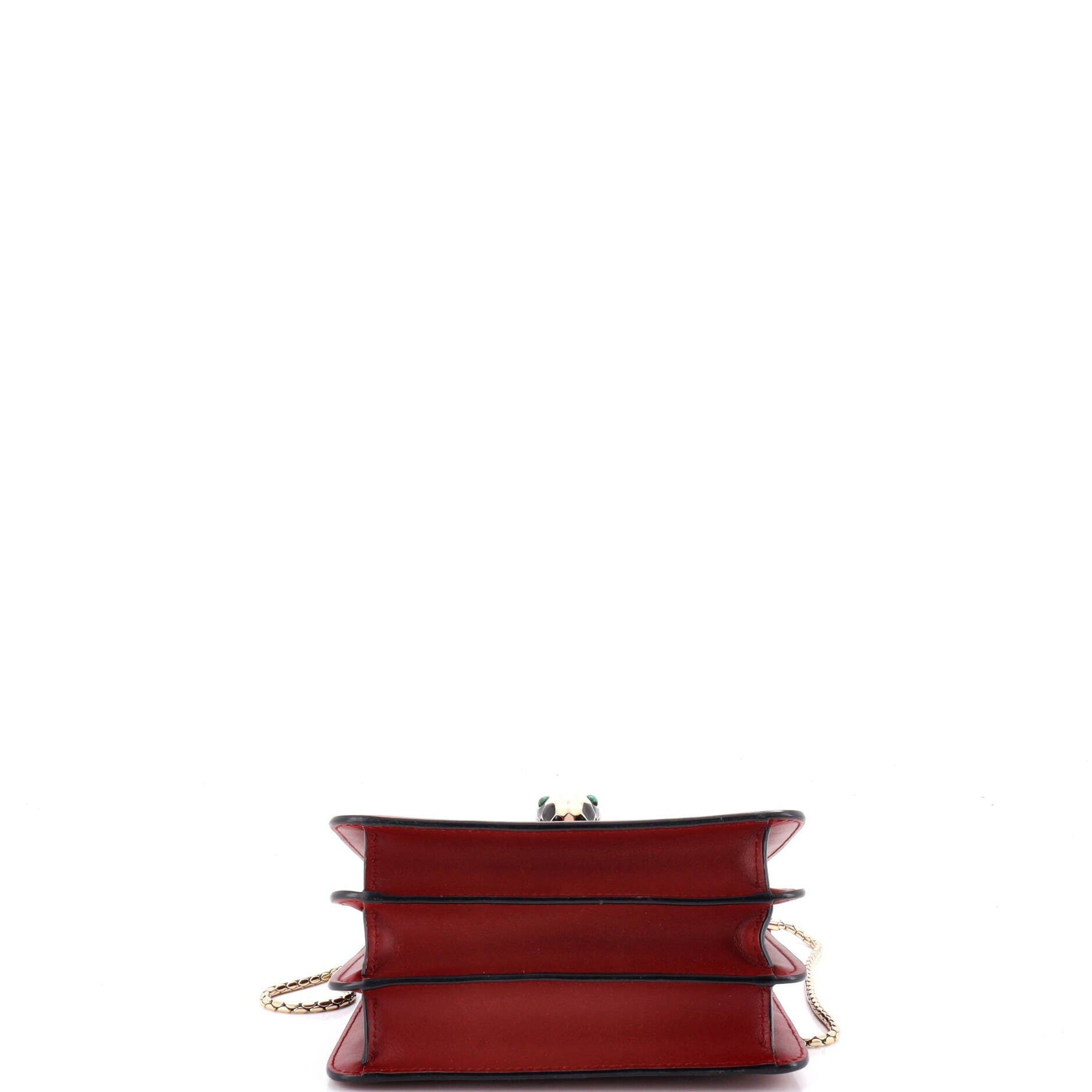 Serpenti Forever Top Handle Bag Leather Small, Alternate, color, Burgundy