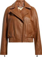 Michael Kors Moto Bomber Leather Jacket