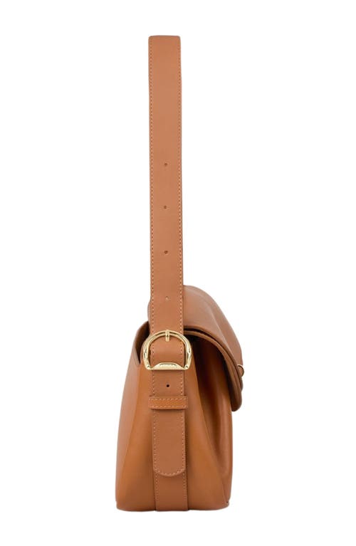 Sandro Womens Camel Le Mambo Leather Shoulder Bag In Brown