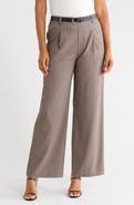 Gemma + Jane Houndstooth Belted Wide Leg Pants