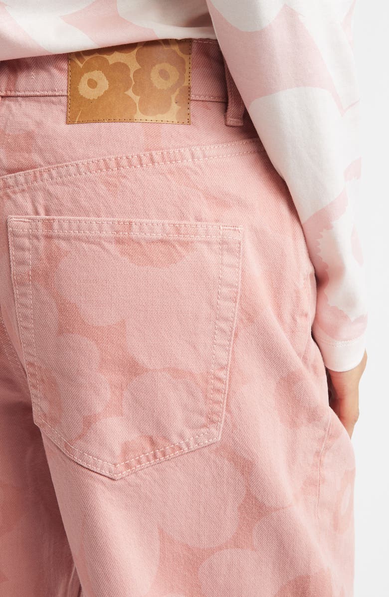 Marimekko Maridenim Unikko Barrel Leg Jeans, Alternate, color, Light Pink