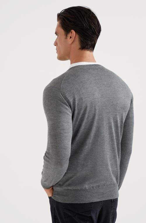 Brunello Cucinelli Cashmere And Silk Sweater In Dark Grey