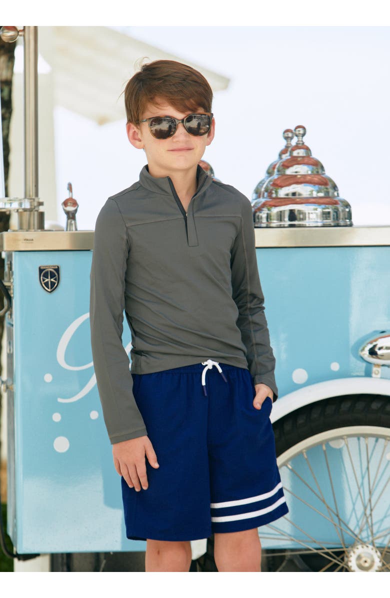 Cabana Life Boy's Zip Rashguard, Alternate, color, Grey