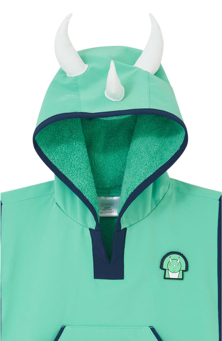 Roarsome Poncho Towel, Alternate, color, Medium Green