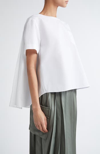 ■sacai■サカイ■Mixed Media Satin & Chiffon Top■トップス sacai】Satin Chiffon Mix Top (sacai/ブラウス・シャツ