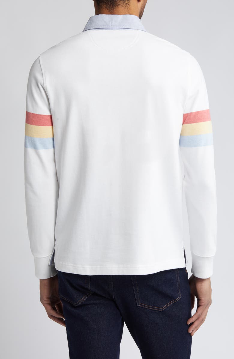 Brooks Brothers Stripe Sleeve Cotton Rugby Shirt, Alternate, color, 