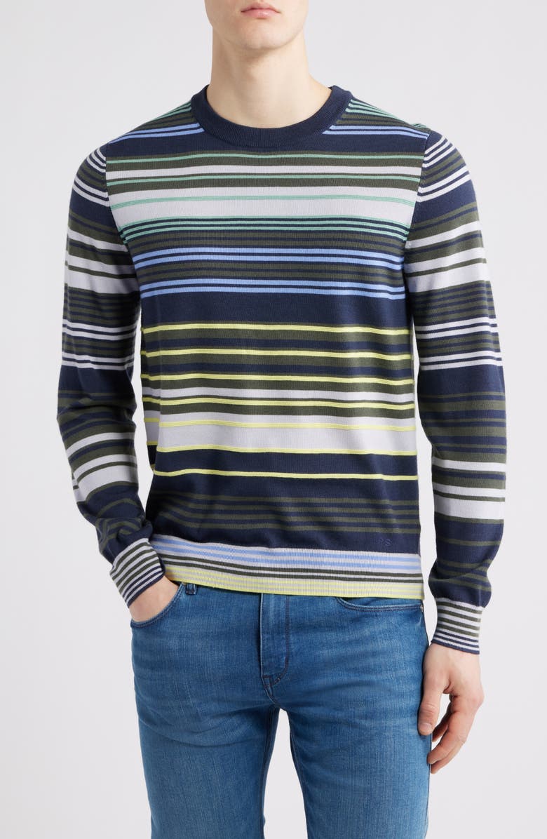 Paul Smith Stripe Merino Wool Sweater, Main, color, 