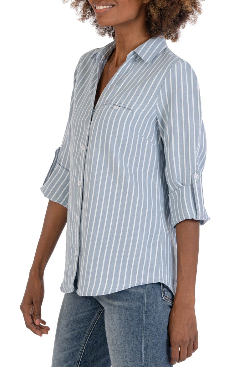 Stripe Textured Button-Up Shirt, Alternate, color, LIGHT BLUE/ WHITE