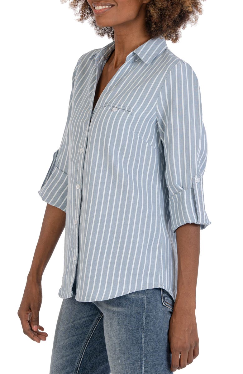 KUT from the Kloth Stripe Textured Button-Up Shirt, Alternate, color,