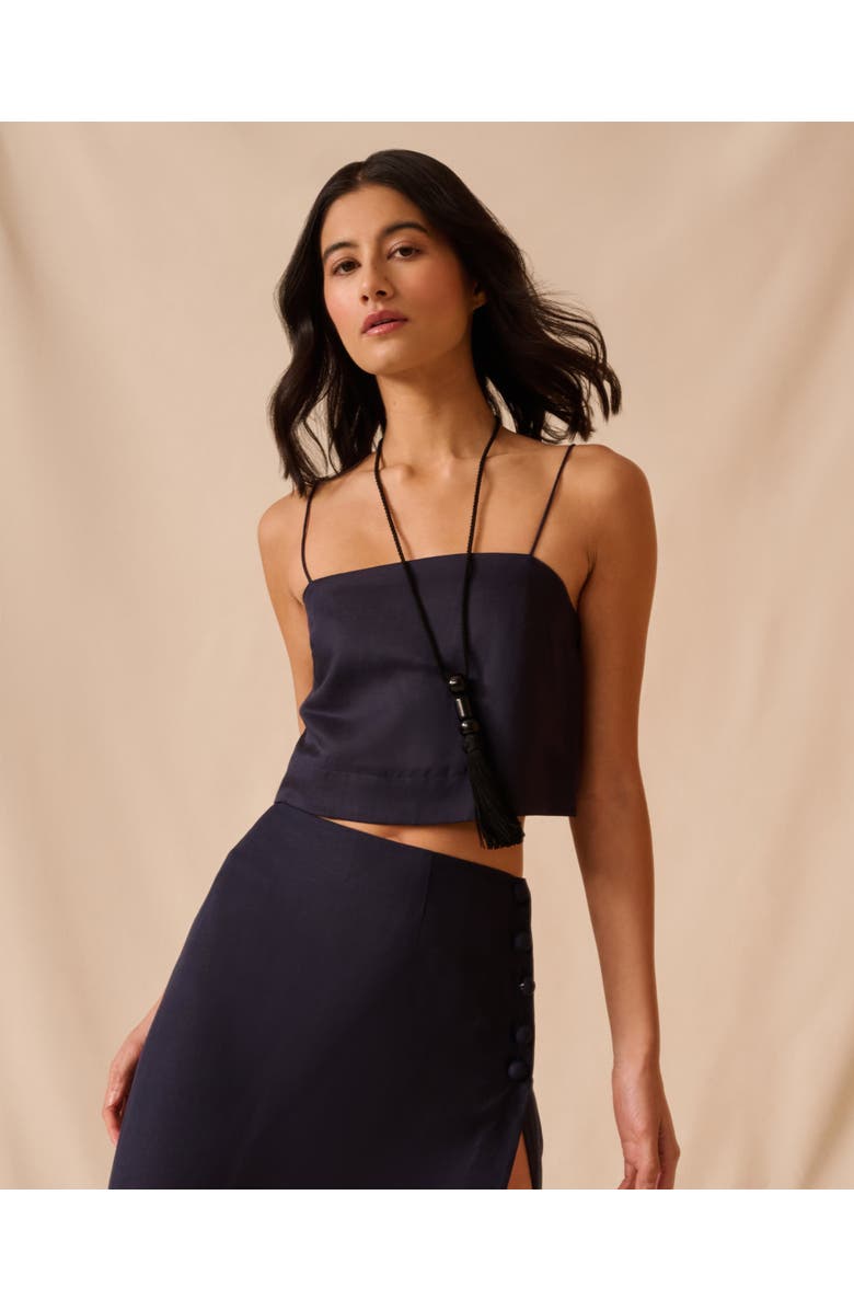 Onia Cropped Cami Top, Alternate, color, Noir Navy