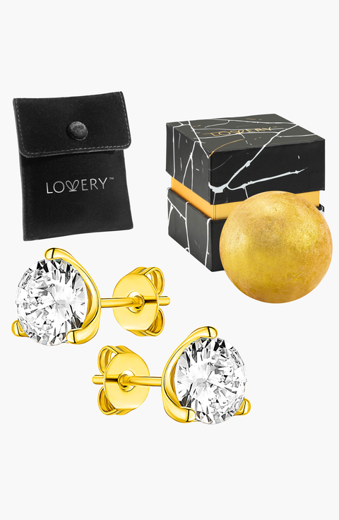 14K Gold Earring and Bath Bomb Gift Set