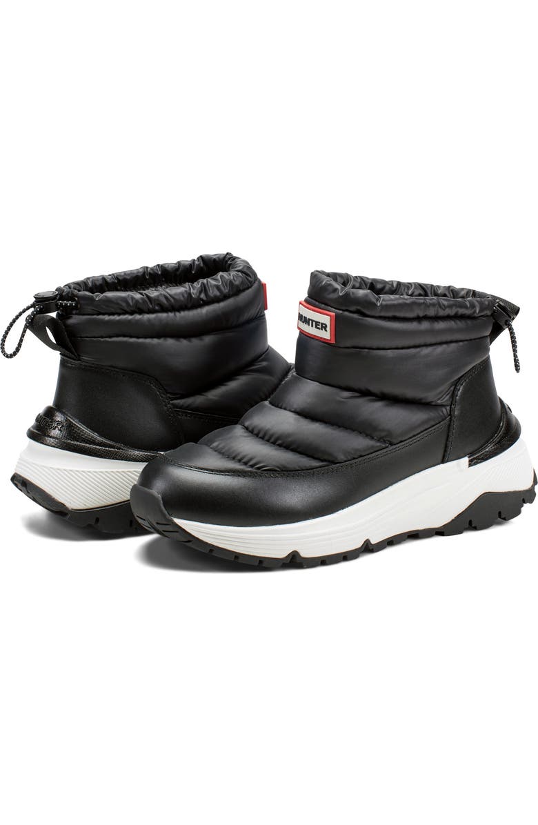 Hunter Annes Waterproof Faux Fur Lined Puffer Boot, Alternate, color, Black