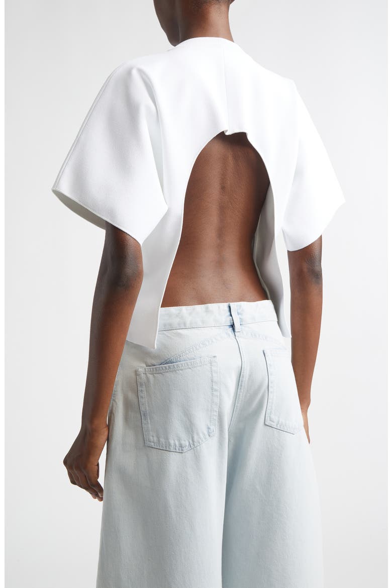 Open Back T-Shirt, Alternate, color, BLANC
