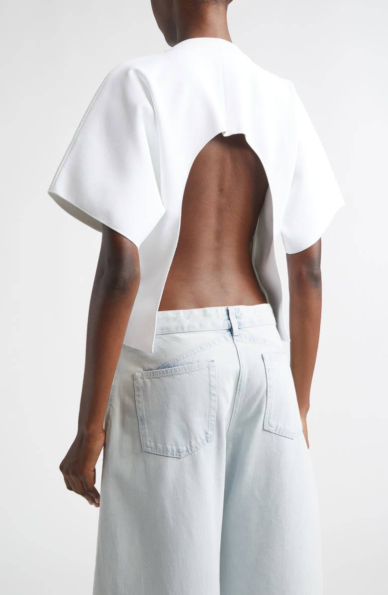 Alaïa Open Back T-Shirt, Alternate, color, Blanc