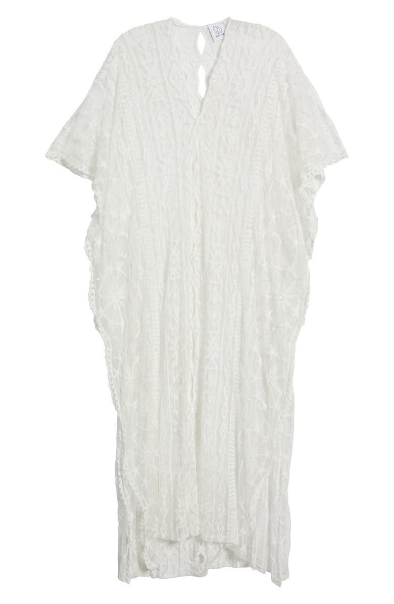 NIKKI LUND Augustina Sheer Caftan, Alternate, color, Ivory