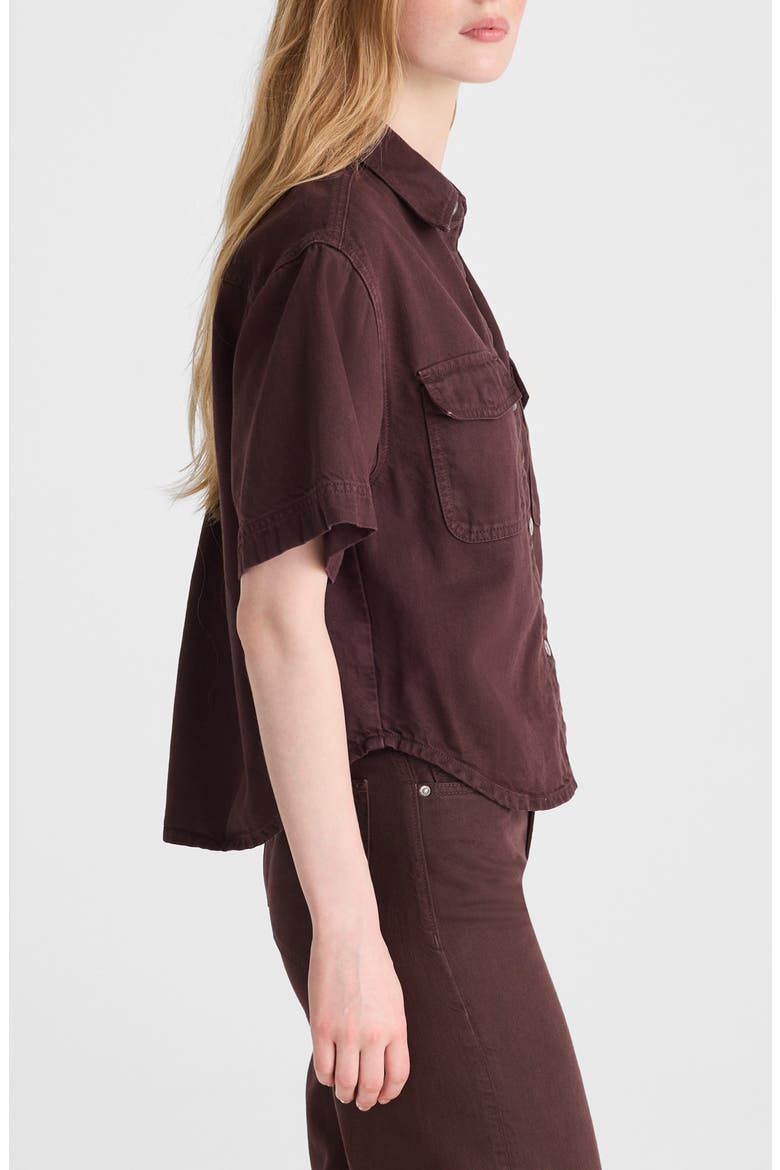 Airy Denim Utility Pocket Shirt, Alternate, color, BURNT COCOA