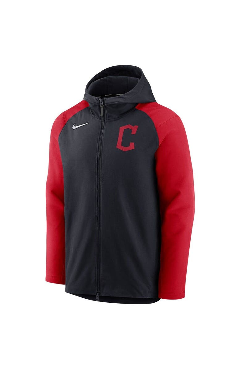 Nike Men's Nike Navy/Red Cleveland Guardians Authentic Collection Performance Raglan Full-Zip Hoodie, Alternate, color, 