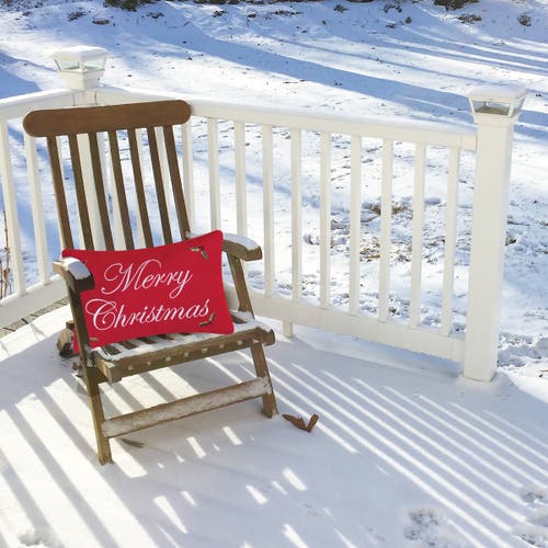C & F Home C&f Home Merry Christmas Embroidered Small/petite Accent Pillow, 8" X 12" In Red