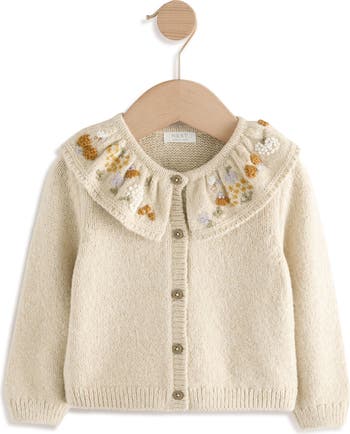 Kids' Embroidered Collar Cardigan