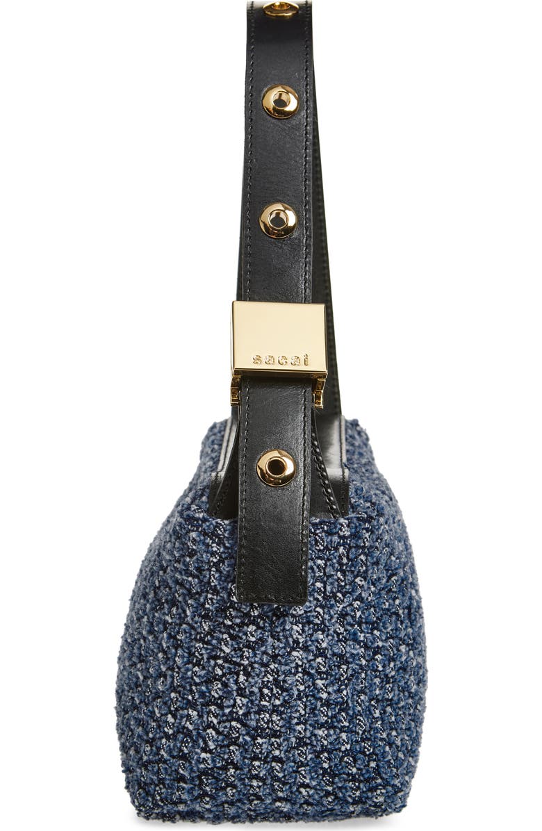 Sacai New Pochette Tweed Handbag, Alternate, color, Indigo