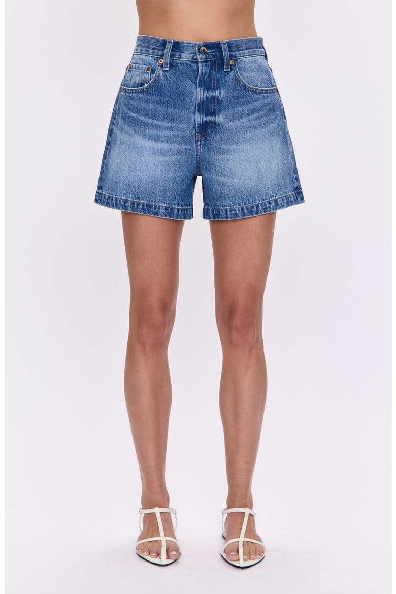 Saige High Waist Denim Shorts, Main, color, SAFARI