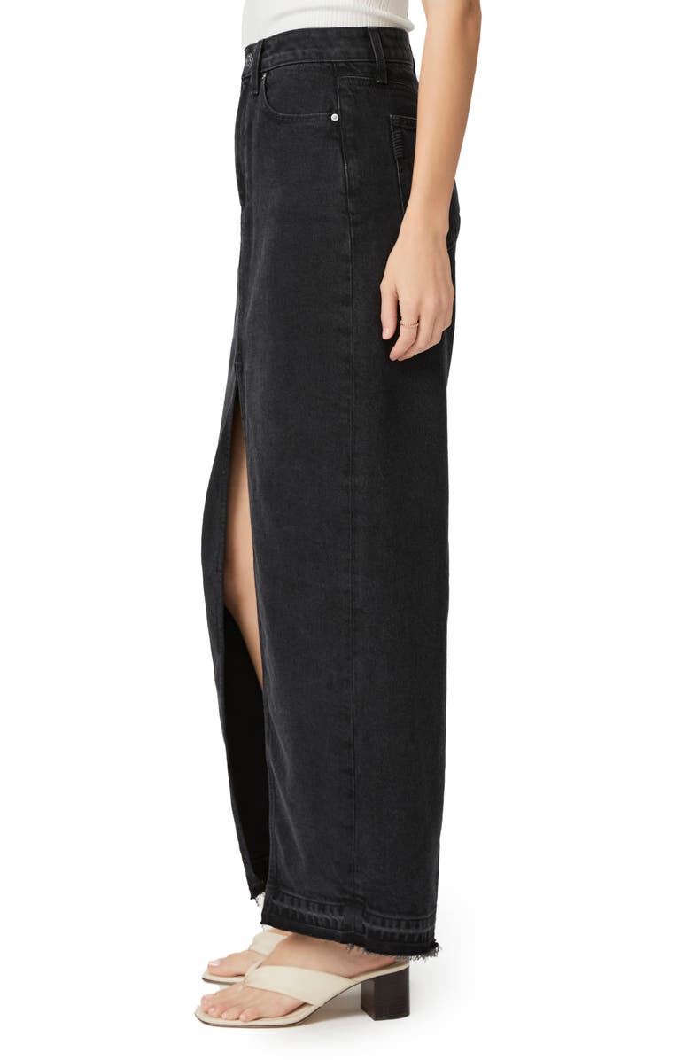 PAIGE Angela Raw Hem Slit Front Denim Maxi Skirt, Alternate, color,