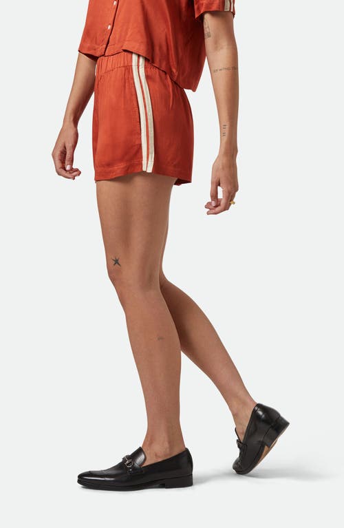 Brixton Silky Side Stripe Boxer Shorts In Orange
