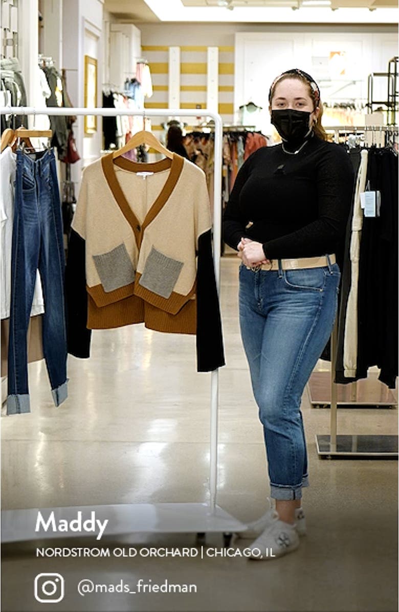 Colorblock Cashmere Cardigan, sales video thumbnail