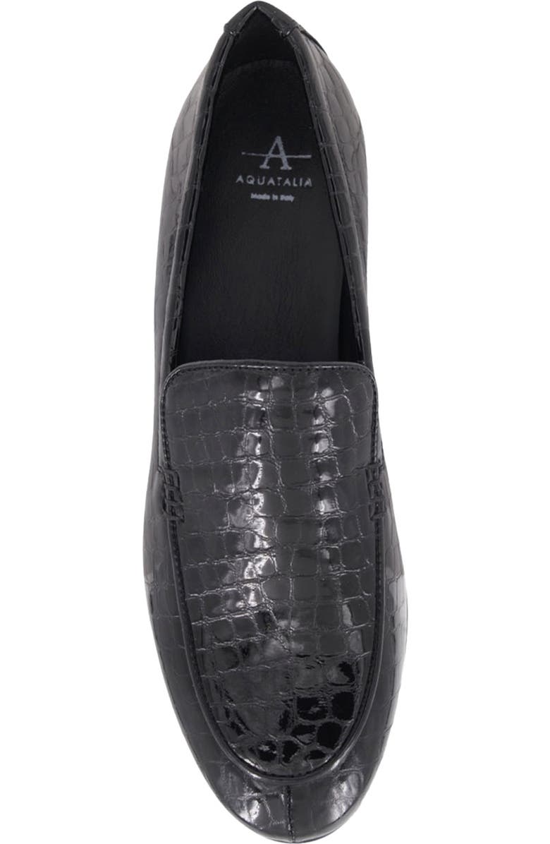 Aquatalia Sable Loafer, Alternate, color, Black/ Croc