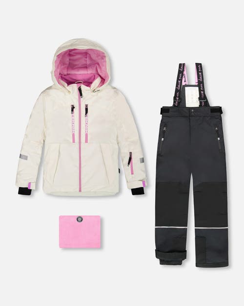 Deux Par Deux Girl Two-piece Teknik Snowsuit In Multi