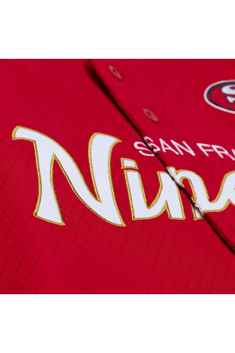 Men's Mitchell & Ness  Scarlet San Francisco 49ers Head Coach Mesh Full-Button Fashion Jersey, Alternate, color, Scarlet