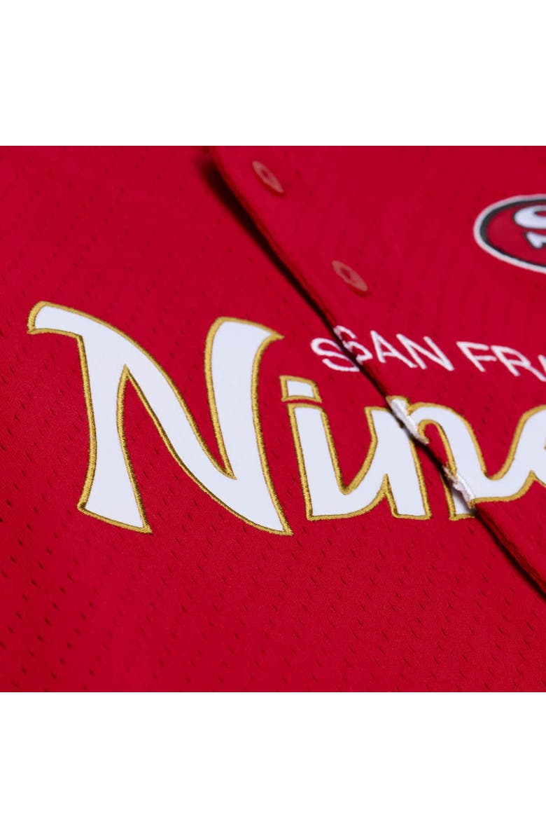 Mitchell & Ness Men's Mitchell & Ness  Scarlet San Francisco 49ers Head Coach Mesh Full-Button Fashion Jersey, Alternate, color, Scarlet