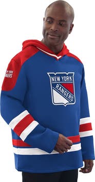 STARTER Men's Starter Blue/Red New York Rangers Hockey Pullover Hoodie