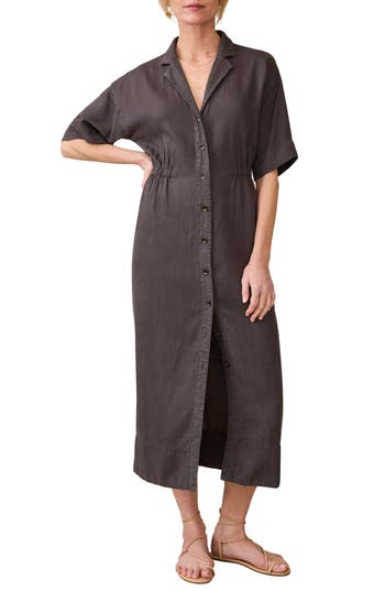 Faherty Topanga Midi Shirtdress In Brown