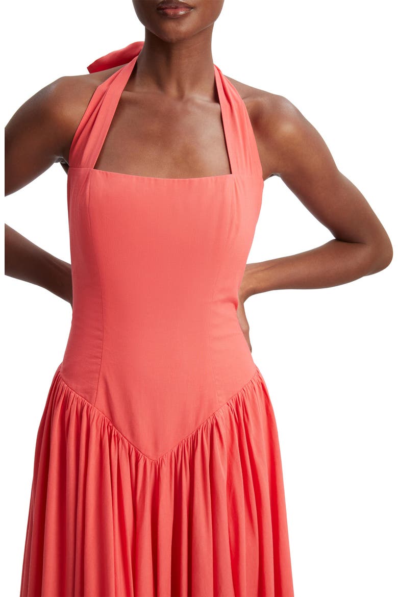 Marabella Halter Dress, Alternate, color, MELON